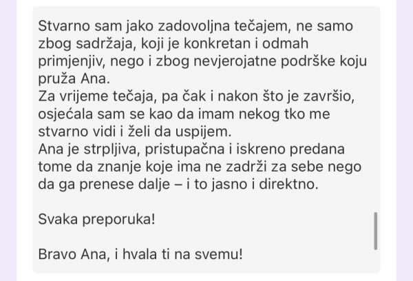 Recenzija polaznice 10