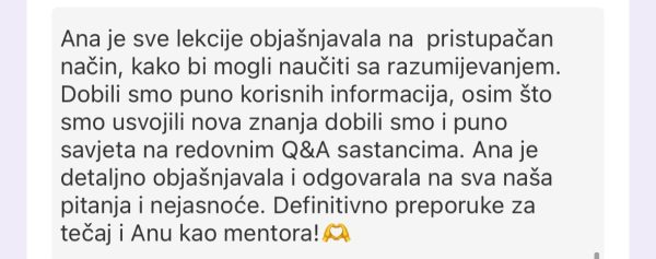 Recenzija polaznice 14