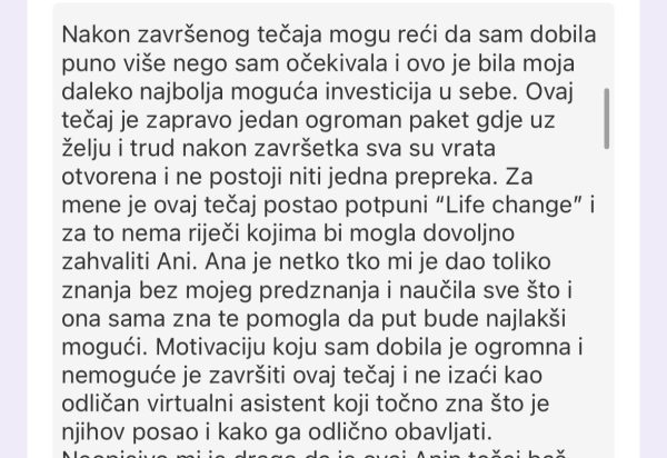Recenzija polaznice Freelance Akademije