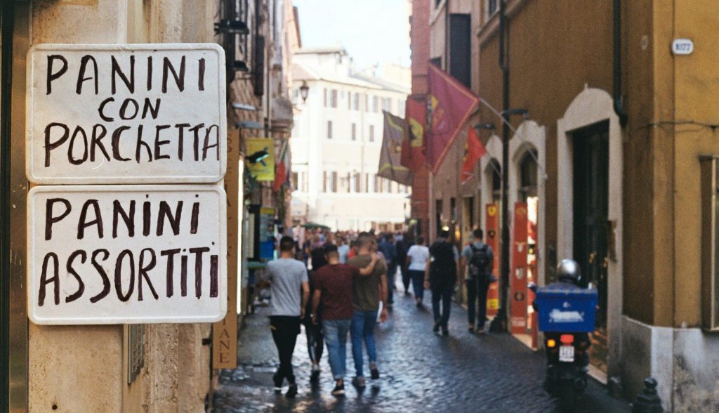 Panini sign in Rome