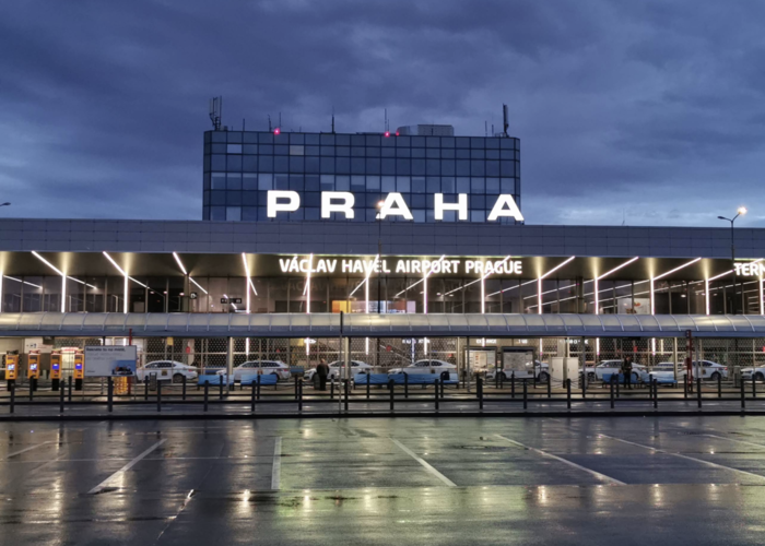 Prague Vaclav Havel Airport exterior.