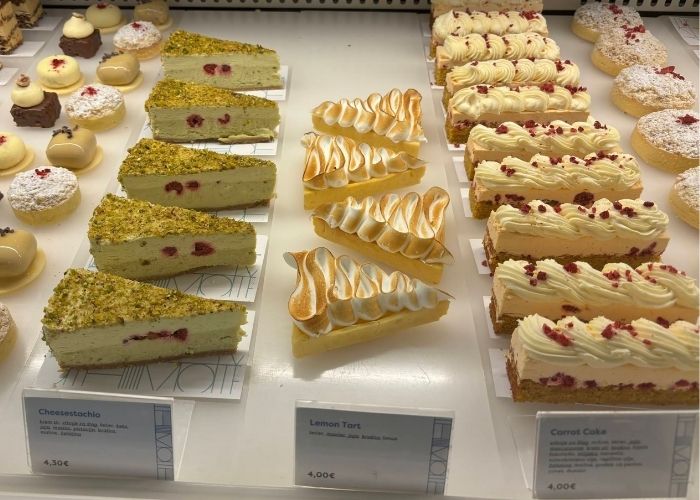 Cake selection at Meet Mia Zagreb