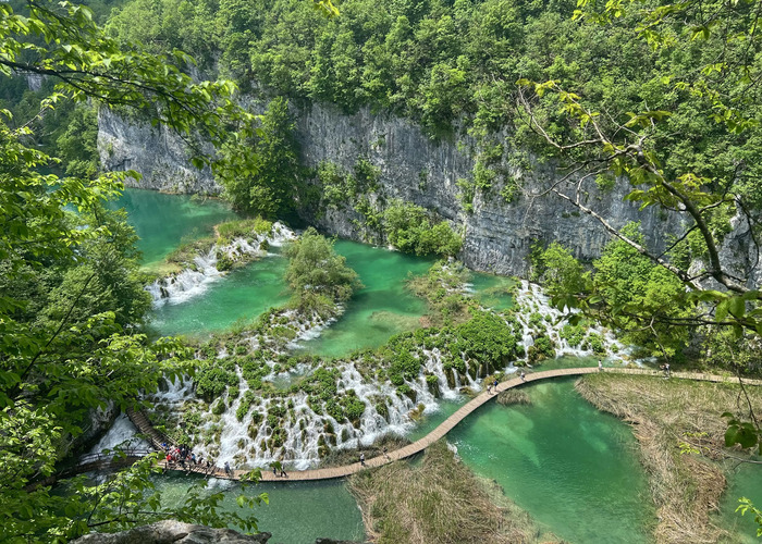 Plitvice lakes and surrounding greenery