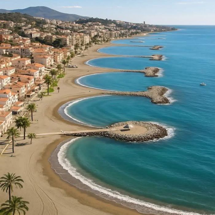 Nekoliko pjaščanih plaža u obliku polumjeseca