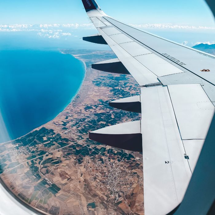 Pogled na ciparasku obalu iz aviona